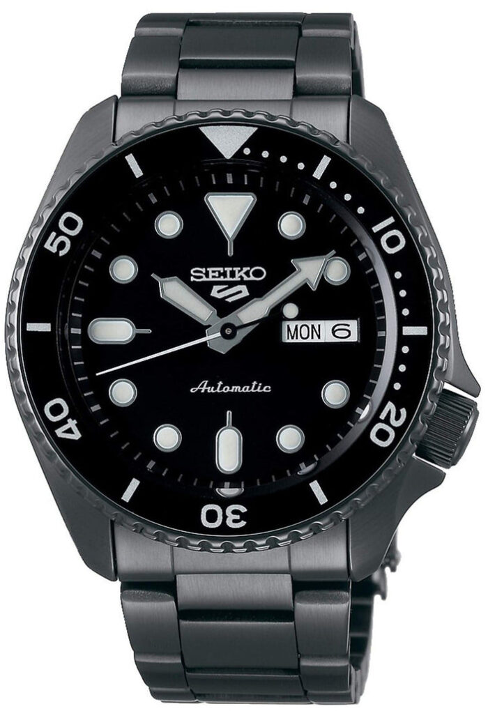 Seiko 5 Sports Automatic Black Dial Black Steel Strap Watch For Men - SRPD65K1 - Image 12